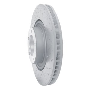 Porsche 911 Brake Rotor (1) - Front Right - R1 Concepts - Drilled Carbon Alloy GeoMET - `15-`17